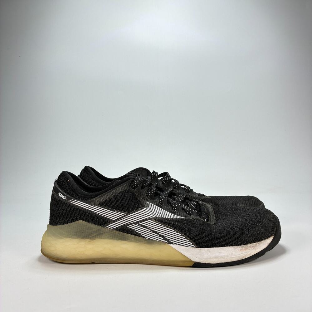 Reebok Nano 9 Black White Lace Up Cross Training Shoes FU6826 Men's Size 10.5